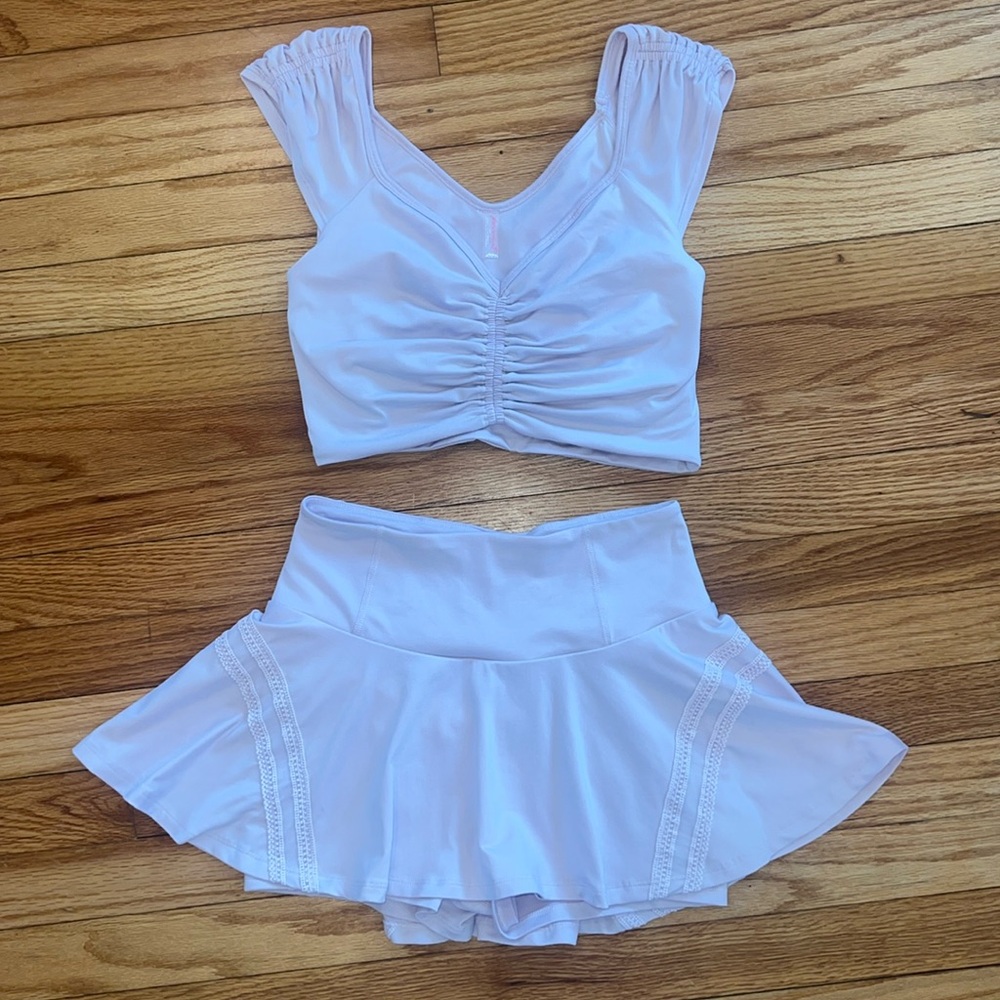 Free people breathe deeper crop & pleats and thank you skort